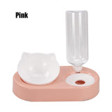 Pet Bowl Cat Double Bowls Food Water Feeder With Auto Water Dispenser Dog Cat Food Bowl Drinking Raised Stand Dish Three Bowls