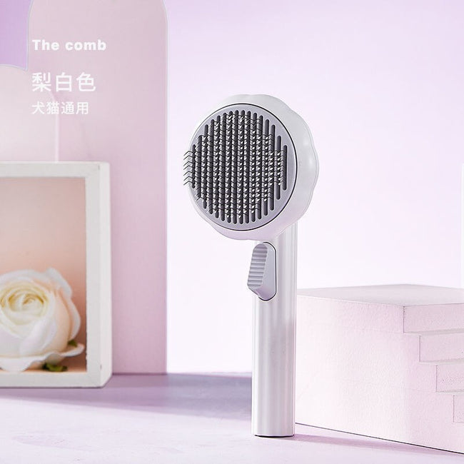 Pumpkin Self Cleaning Slicker Comb for Dog Cat Puppy Rabbit, Grooming Brush Tool Gently Removes Lose Undercoat Tangled Hair