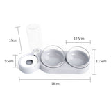 Pet Bowl Cat Double Bowls Food Water Feeder With Auto Water Dispenser Dog Cat Food Bowl Drinking Raised Stand Dish Three Bowls
