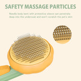 Pumpkin Self Cleaning Slicker Comb for Dog Cat Puppy Rabbit, Grooming Brush Tool Gently Removes Lose Undercoat Tangled Hair