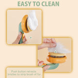 Pumpkin Self Cleaning Slicker Comb for Dog Cat Puppy Rabbit, Grooming Brush Tool Gently Removes Lose Undercoat Tangled Hair