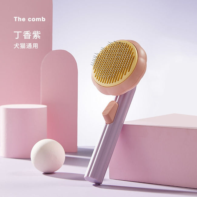 Pumpkin Self Cleaning Slicker Comb for Dog Cat Puppy Rabbit, Grooming Brush Tool Gently Removes Lose Undercoat Tangled Hair