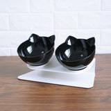 Non-slip Cat Bowls Double Bowls With Raised Stand Pet Food And Water Bowls For Cats Feeders Cat Bowl Pet Supplies Fast Delivery