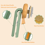 Pumpkin Self Cleaning Slicker Comb for Dog Cat Puppy Rabbit, Grooming Brush Tool Gently Removes Lose Undercoat Tangled Hair