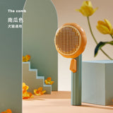 Pumpkin Self Cleaning Slicker Comb for Dog Cat Puppy Rabbit, Grooming Brush Tool Gently Removes Lose Undercoat Tangled Hair