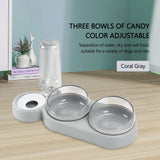 Pet Bowl Cat Double Bowls Food Water Feeder With Auto Water Dispenser Dog Cat Food Bowl Drinking Raised Stand Dish Three Bowls