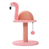 Animal Shaped Cat Scratching Post Flamingos Cute Cat Tree Tower with Sisal Rope for Indoor Cats House Furniture Climbing Frame