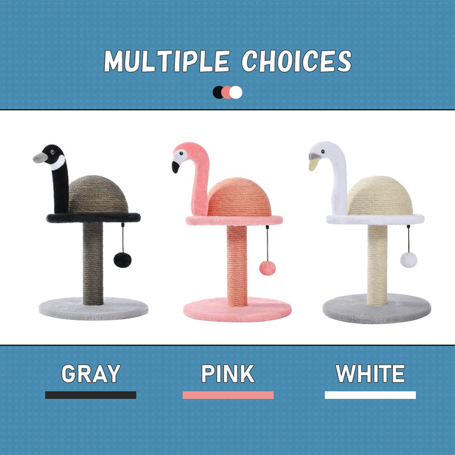 Animal Shaped Cat Scratching Post Flamingos Cute Cat Tree Tower with Sisal Rope for Indoor Cats House Furniture Climbing Frame