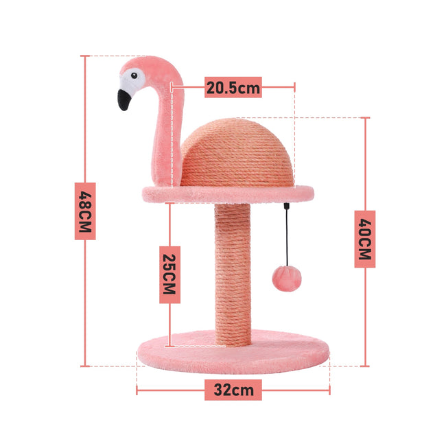 Animal Shaped Cat Scratching Post Flamingos Cute Cat Tree Tower with Sisal Rope for Indoor Cats House Furniture Climbing Frame