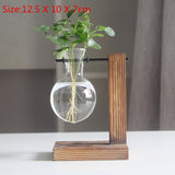 Bonsai Decor flower vase Plant Transparent Vase Wooden Frame vase decoratio Glass Tabletop Plant flower shaped bowl BATACHARLY