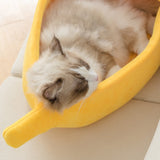 Funny Banana Cat Bed House Cute Cozy Cat Mat Beds Warm Durable Portable Pet Basket Kennel Dog Cushion Cat Supplies Multicolor BATACHARLY