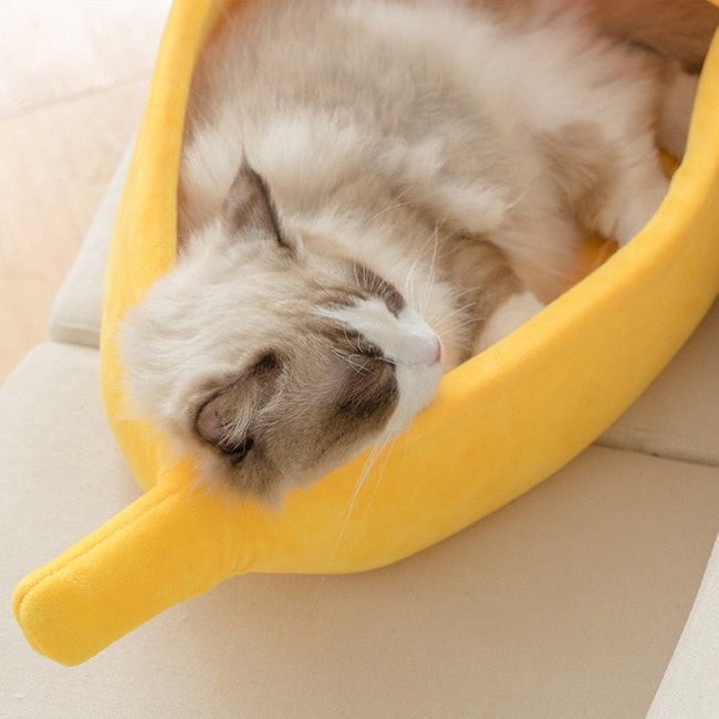 Funny Banana Cat Bed House Cute Cozy Cat Mat Beds Warm Durable Portable Pet Basket Kennel Dog Cushion Cat Supplies Multicolor BATACHARLY