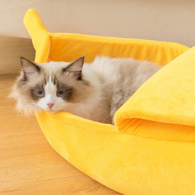 Funny Banana Cat Bed House Cute Cozy Cat Mat Beds Warm Durable Portable Pet Basket Kennel Dog Cushion Cat Supplies Multicolor BATACHARLY