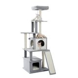 Domestic Delivery Wooden Modern Cat Tower Cat's Activity Cat Furniture with Removable and Washable Mats for Kitten Large Cats