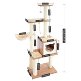 Domestic Delivery Wooden Modern Cat Tower Cat's Activity Cat Furniture with Removable and Washable Mats for Kitten Large Cats