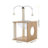 Domestic Delivery Wooden Modern Cat Tower Cat's Activity Cat Furniture with Removable and Washable Mats for Kitten Large Cats