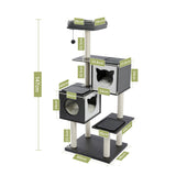 Domestic Delivery Wooden Modern Cat Tower Cat's Activity Cat Furniture with Removable and Washable Mats for Kitten Large Cats