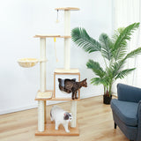 Domestic Delivery Wooden Modern Cat Tower Cat's Activity Cat Furniture with Removable and Washable Mats for Kitten Large Cats