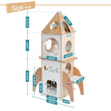 Domestic Delivery Wooden Modern Cat Tower Cat's Activity Cat Furniture with Removable and Washable Mats for Kitten Large Cats