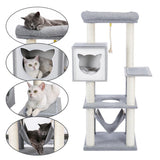 Domestic Delivery Wooden Modern Cat Tower Cat's Activity Cat Furniture with Removable and Washable Mats for Kitten Large Cats