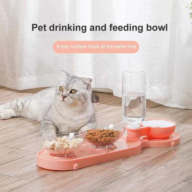 3-in-1 Cat Bowl Feeder Pet Dog Drinker Feeder Food Dispenser  Automatic Drinking Bowls Container For Food Water Bowl For Cats