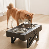 HOOPET Dog Double Bowls with Stand Adjustable Height Pet Feeding Dish Bowl Medium Big Dog Elevated Food Water Feeder Lift Table