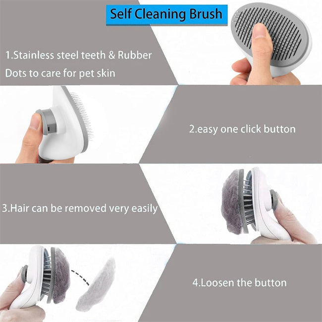 Pet Dog Hair Brush Cat Comb Grooming And Care Cat Brush Stainless Steel Comb For Long Hair Dogs Cleaning Pets Dogs Accessories BATACHARLY