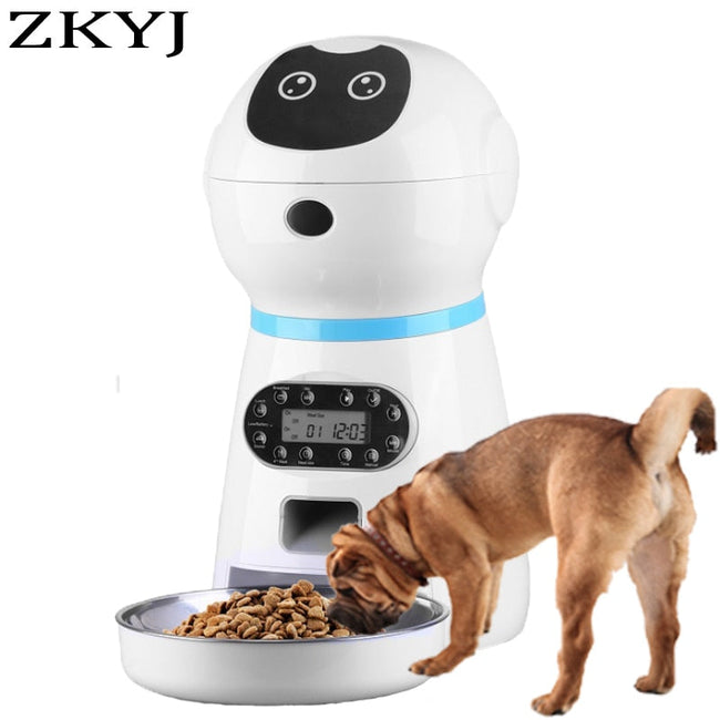 Smart Automatic Pet Feeder With Voice Record Stainless Steel LCD Screen Timer For Dog Food Bowl Cat Food Dispenser Pet Supplies BATACHARLY