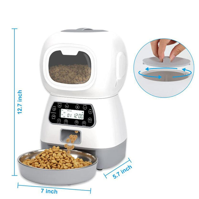 Smart Automatic Pet Feeder With Voice Record Stainless Steel LCD Screen Timer For Dog Food Bowl Cat Food Dispenser Pet Supplies BATACHARLY