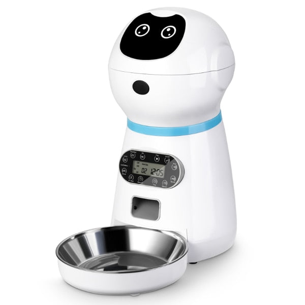 Smart Automatic Pet Feeder With Voice Record Stainless Steel LCD Screen Timer For Dog Food Bowl Cat Food Dispenser Pet Supplies BATACHARLY