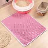Waterproof Pet Cat Litter Mat Foldable EVA Double-Layer Cats Mat Bottom Non-slip Pet Litter Cat Mat Layer Pet Litter Catcher Mat BATACHARLY