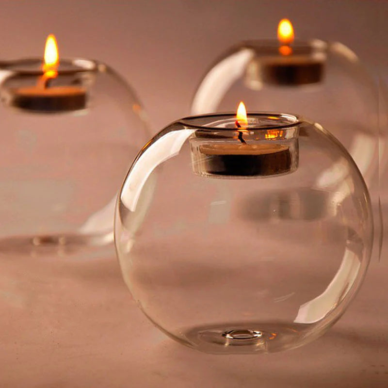 Elegant European Crystal Glass Candle Holder for Versatile Home Decor