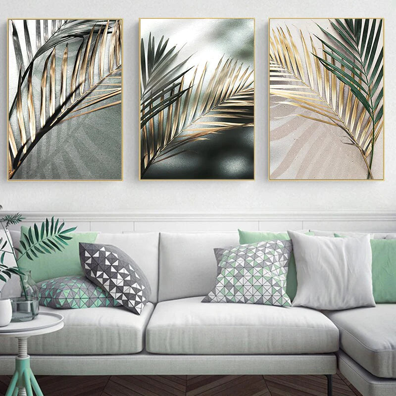 Transform your living space into a serene oasis with the Green Plant Leaf Poster.