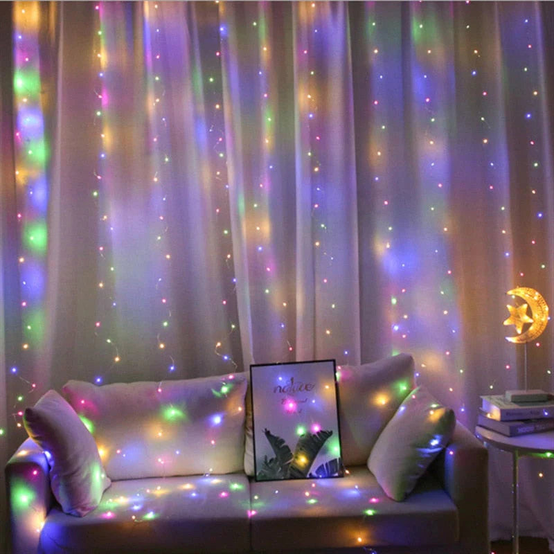 Illuminate Your Celebrations with Enchanting 3x3M LED Curtain Icicle String Lights
