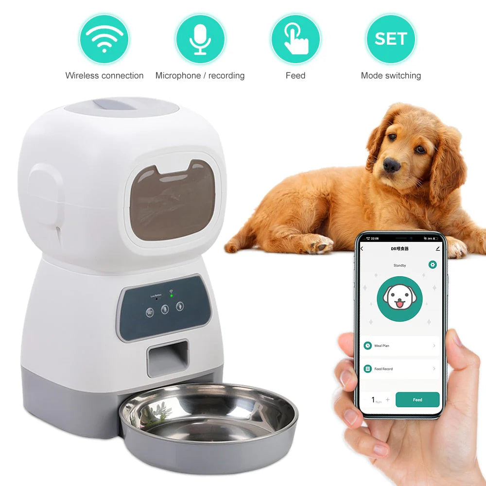 Revolutionize Pet Feeding with the 3.5L Automatic Feeder: Voice Timing, Stainless Steel Bowl, Tuya APP, and More