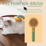 Pumpkin Self Cleaning Slicker Comb for Dog Cat Puppy Rabbit, Grooming Brush Tool Gently Removes Lose Undercoat Tangled Hair
