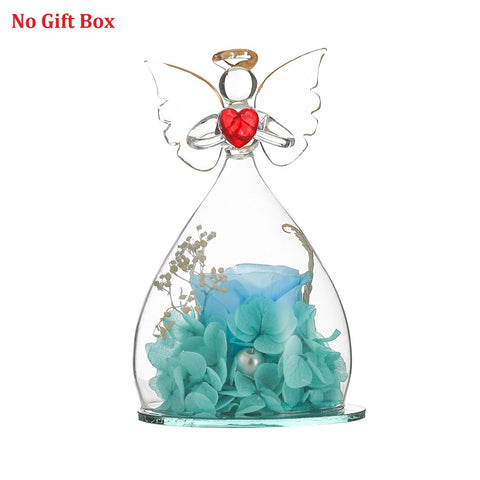 Angel Gifts for Mom Preserved Roses In Glass Forever Eternal Rose Flowers Wedding Birthday Anniversary Mothers Day Gifts for Her