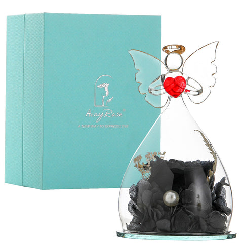 Angel Gifts for Mom Preserved Roses In Glass Forever Eternal Rose Flowers Wedding Birthday Anniversary Mothers Day Gifts for Her