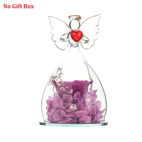 Angel Gifts for Mom Preserved Roses In Glass Forever Eternal Rose Flowers Wedding Birthday Anniversary Mothers Day Gifts for Her