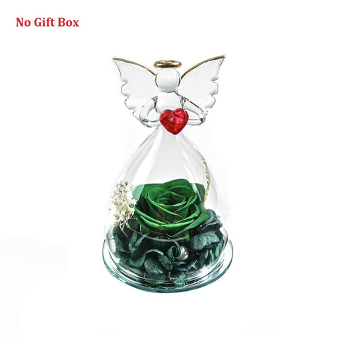 Angel Gifts for Mom Preserved Roses In Glass Forever Eternal Rose Flowers Wedding Birthday Anniversary Mothers Day Gifts for Her
