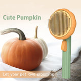 Pumpkin Self Cleaning Slicker Comb for Dog Cat Puppy Rabbit, Grooming Brush Tool Gently Removes Lose Undercoat Tangled Hair