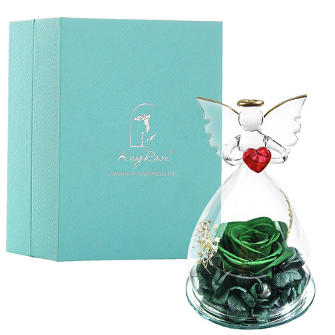 Angel Gifts for Mom Preserved Roses In Glass Forever Eternal Rose Flowers Wedding Birthday Anniversary Mothers Day Gifts for Her