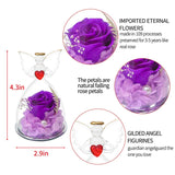 Angel Gifts for Mom Preserved Roses In Glass Forever Eternal Rose Flowers Wedding Birthday Anniversary Mothers Day Gifts for Her