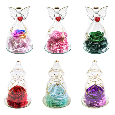 Angel Gifts for Mom Preserved Roses In Glass Forever Eternal Rose Flowers Wedding Birthday Anniversary Mothers Day Gifts for Her