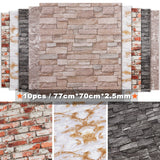 10pcs 3D Brick Wall Sticker DIY Wallpaper for Living Room Bedroom TV Wall Waterproof Self-Adhesive Foam Plastic Wall Stickers BATACHARLY