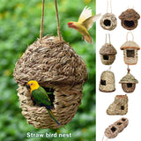 11 Styles Birds Nest Bird Cage Natural Grass Egg Cage Bird House Outdoor Decorative Weaved Hanging Parrot Nest Houses BATACHARLY