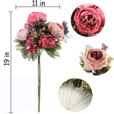 13 Heads Peony Silk Artificial Flowers Vintage Bouquet Fake Peonies Cheap Flowers for Home Table Centerpieces Wedding Decoration BATACHARLY