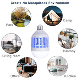 15W LED Insect Killer Lighting Fly Bug Zapper Bulb Mute Pest Control Mosquito Repellent Lamp For Home Bedroom Mosquito Killer BATACHARLY