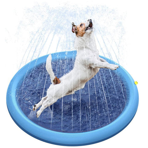 170*170cm Pet Sprinkler Pad Play Cooling Mat Swimming Pool Inflatable Water Spray Pad Mat Tub Summer Cool Dog Bathtub for Dogs BATACHARLY