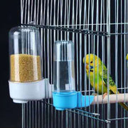 2 Pcs Bird Feeder and Drinker Set Clear Plastic Seed and Water Dispenser Large Capacity Fits Most Cage Automatic Feeding BATACHARLY